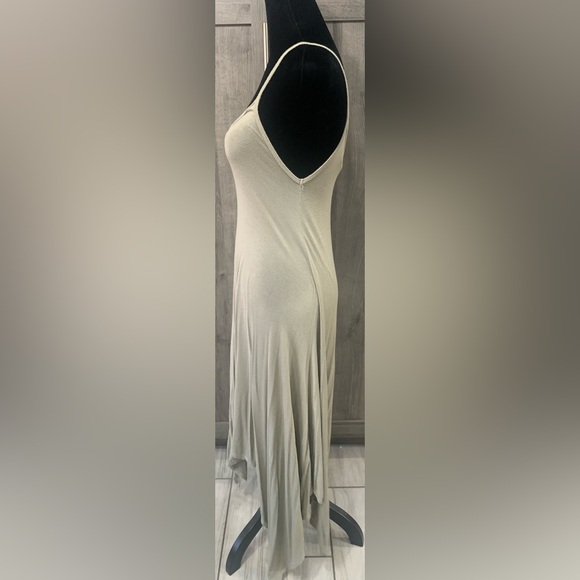 Canari Olive Spaghetti Strap Maxi Slip Uneven Hemline Dress Women's Size Small - Picture 4 of 9